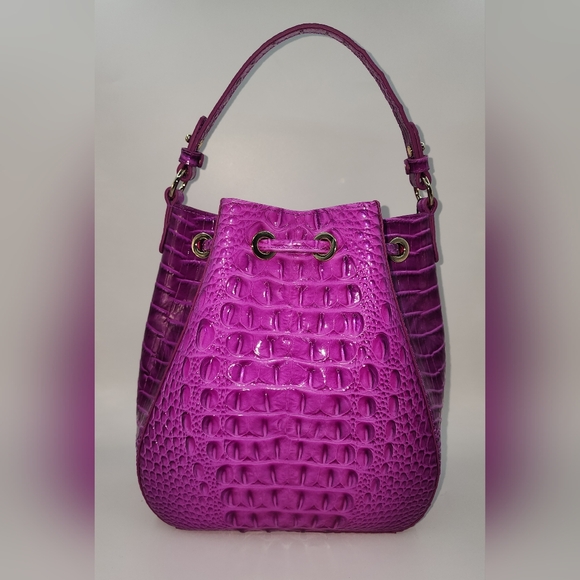 Brahmin Melinda Bucket Bag Deep Fuchsia NWT - Picture 5 of 11